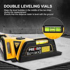 PREXISO Square Laser - 30Ft Flooring Laser Level, Tile Laser Line Projection, Angle 90° Magnetic Leveling Tool, Square Built-In 2 Bubble Vials With Wall Panel Stand for Installation, Construction
