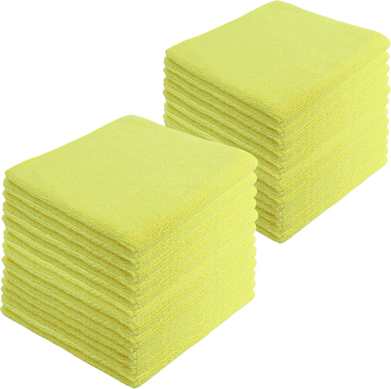 Microfiber Cleaning Cloths,24 Pack, 16"x16", All-Purpose, Softer, Highly Absorbent, Lint-Free, Reusable, Washable Pro Towels, Yellow, for House, Kitchen, Bathroom, Car, Office