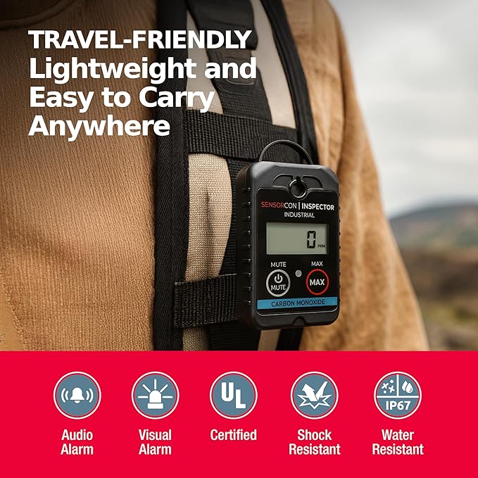 Inspector 2 Portable Carbon Monoxide Detector with Visual & Audio Alerts – Professional-Grade Digital CO Detector for Industrial & Commercial Applications