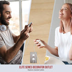 ENERLITES Elite Series Decorator Receptacle Outlet Child Safe Tamper-Resistant, Self-Grounding, Residential Grade, 15A 125V, UL Listed, Brushed Wall Plate Included, 61501-TR-NKWBP, Nickel