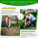 Garden Hand Cultivator Rake: 65" Long Handle Hoe Garden Tool with Ergonomic D Grip, Heavy Duty Iron 3-Tine Tiller Rakes for Gardening,Cultivating, Planting, Digging, Weeding