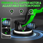 Drywall Sander, 2025 Upgraded 8-Amp Popcorn Ceiling Removal Tool with 7 Variable Speed 800-1800RPM, Drywall Sander with Vacuum Dust Collector with Extendable Handle, LED Light, 12pcs Sanding Discs