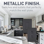 Legrand radiant TM873GCC10 15 Amp Rocker Wall Switch, 3-Way Decorator Light Switches, Graphite (1 Count)