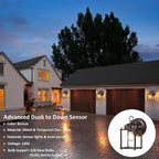 GRUENLICH Dusk to Dawn Outdoor Wall Lantern, Exterior Wall Sconce Light Fixture, Outside Porch Lighting with Clear Glass for House, Patio, Bronze, 4 Pack