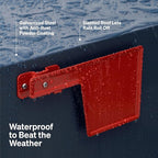 Adoorn Lockable Post Mount Mailbox | Small (Red), Size 12 x 12 x 18.5 (HxWxD) Anti-Theft Locking Mailbox with 2 Keys, Modern Mailbox with Flag, Weatherproof Mailboxes for Outside