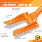 48” Oval Handle Demolition Bar – Ceiling/Wall Demo Bar - Versatile Multi Tool - For Home Renovations and DIYs - Trusted by Contractors, Firefighters & Restoration Professionals