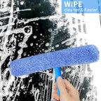 Squeegee for Window Cleaning,Window Cleaning Squeegee kit with Bucket&Microfiber Scrubber,Bathroom,Shower Doors,Mirrors,Tiles,and Car Windows Blue