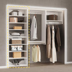 Short Tower Closet Unit, Modular Closet System, Wood Closet System Organizer with Storage for Walk In Closets, Clothing Rack Wardrobe Closet for Hanging Clothes, Bedroom, White, 31.5"W