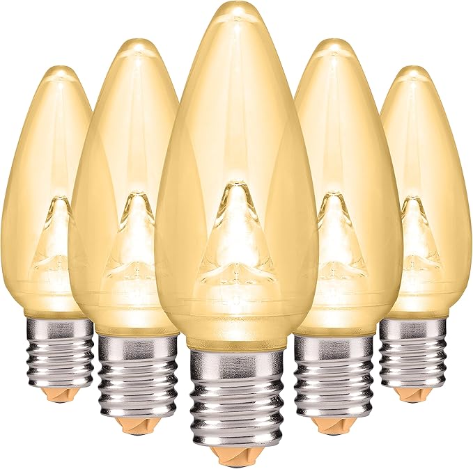 HLO Lighting Smooth C9 Christmas Lights | Sun Warm White LED Bulbs for Indoor & Outdoor Christmas Decor | Set of 500