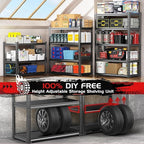 TigerParty 2050LBS Heavy Duty Garage Shelving, 5-Tier Adjustable Storage Shelves, Metal Shelving Unit and Storage Rack for Pantry, Basement, Warehouse, 72" H x 36" W x 16" D, Melamine Faced Board