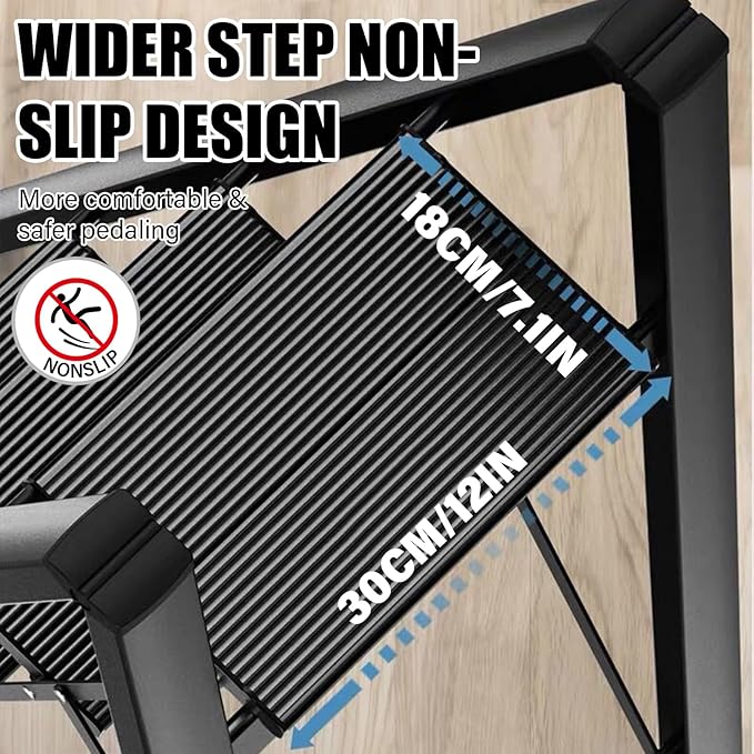 3 Step Ladder, Aluminum Lightweight Folding 3 Step Stool with Anti-Slip Wide Pedal, 330lbs Capacity Step Ladder for Household,Kitchen,Office, Ease of Folding, Portable