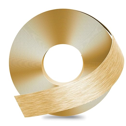 GSCIT Club Gold Edge Banding, 1 1/2 Inch x 50ft Aluminum Brushed Edge Banding PVC Edge Trim for Cabinet Repair Furniture