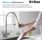 KRAUS Britt Commercial Style Spot Free Stainless Steel Pre-Rinse Kitchen Faucet with Deck Plate, KPF-1690SFS