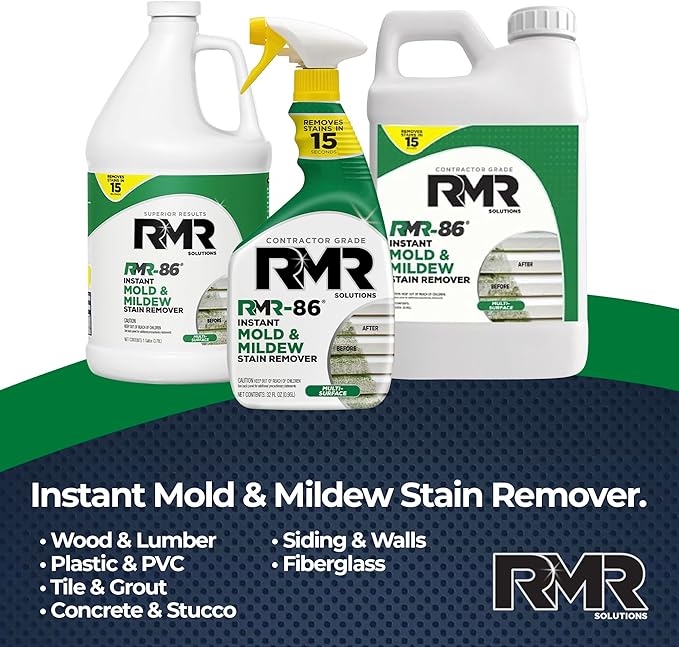 RMR-86 Instant Mold Stain and Mildew Stain Remover Spray - Scrub Free Formula, 2.5 Gallon (320 Fl Oz)