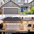 PARTPHONER Modern Outdoor Light Fixtures Dusk to Dawn Outdoor Lighting 2 Pack, 15" Exterior Wall Sconce Waterproof Porch Light, Outside Lamp for House with Water Glass for Garage Doorway