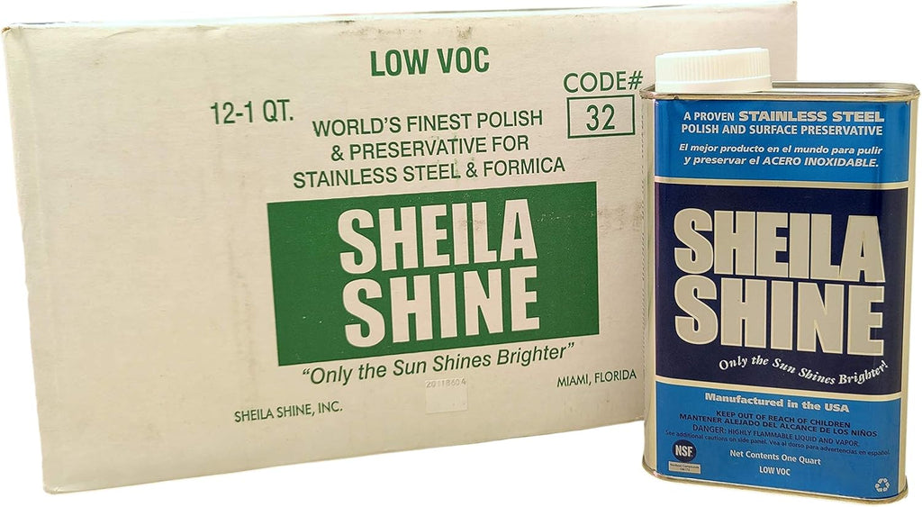 Sheila Shine 1 Gal. Can Low Voc Stainless Steel Cleaner and Polish, Protects Household Kitchen Surfaces, Removes Grease, Fingerprint & Watermarks, Stainless Steel Cleaner for Appliances, Fridge & Oven