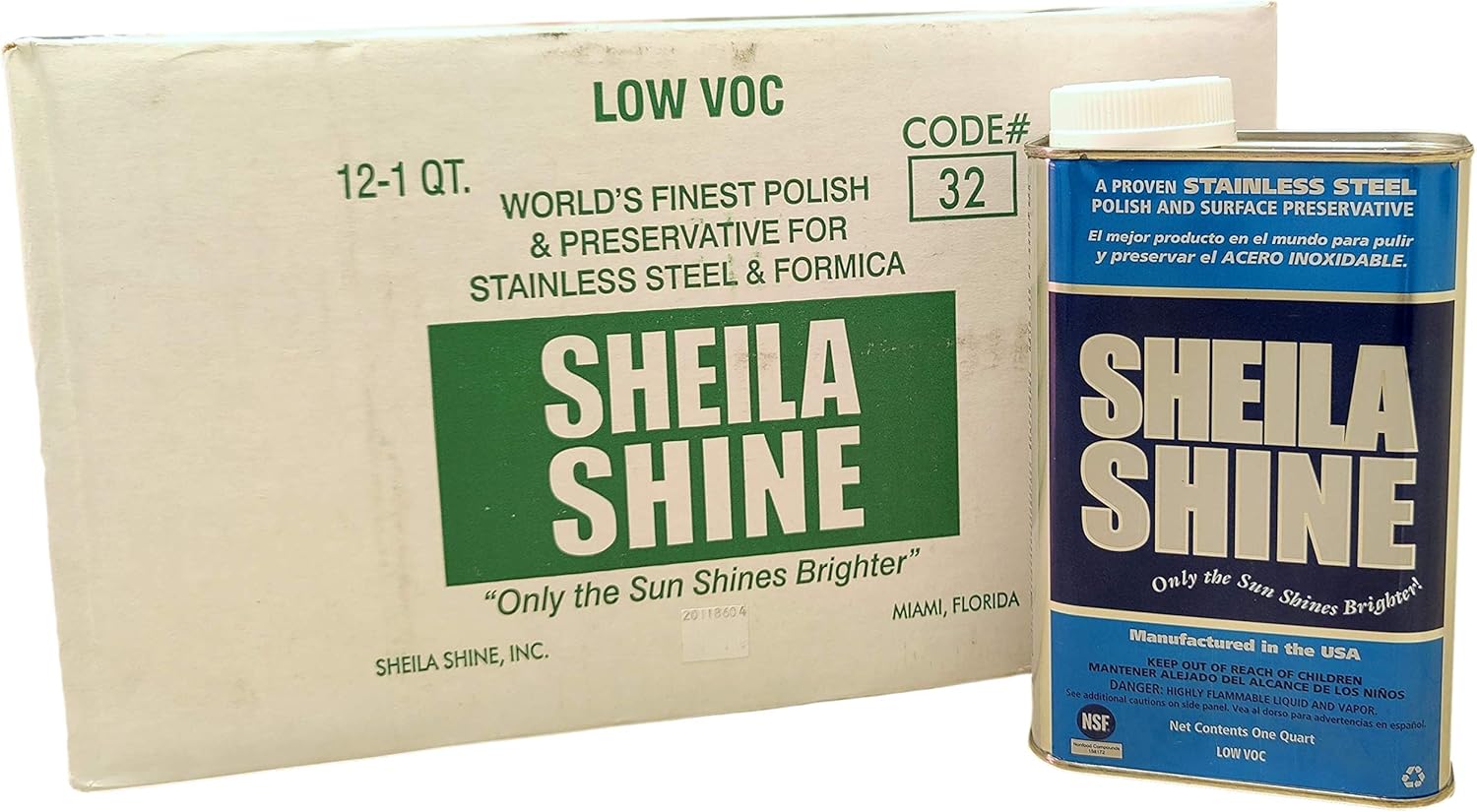 Sheila Shine 1 Gal. Can Low Voc Stainless Steel Cleaner and Polish, Protects Household Kitchen Surfaces, Removes Grease, Fingerprint & Watermarks, Stainless Steel Cleaner for Appliances, Fridge & Oven