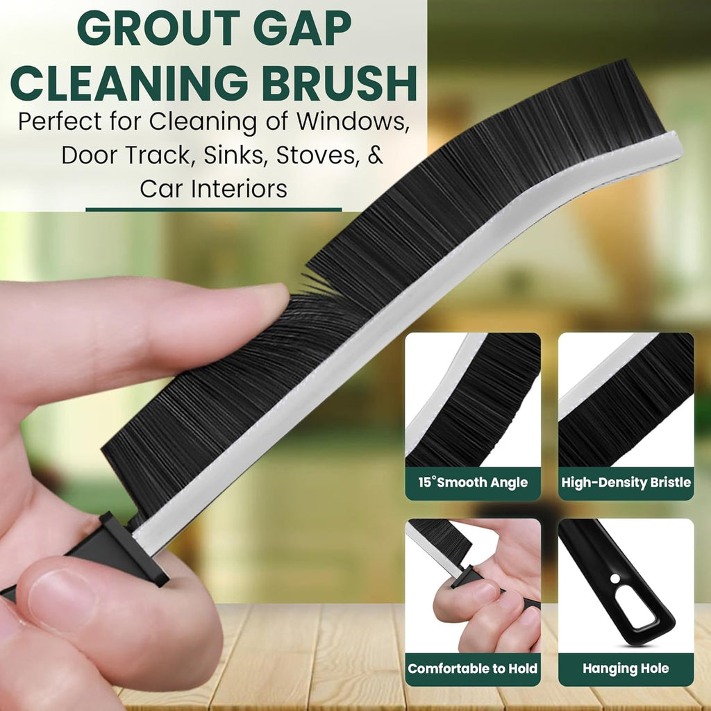 Crevice Cleaning Brush Set – 3Pcs Hard Bristle Cleaning Tools for Grout, Tile Floors, Gaps & Narrow Spaces – Small Grout Scrub Brush for Cleaning Bathroom, Shower, Window Tracks, Kitchen