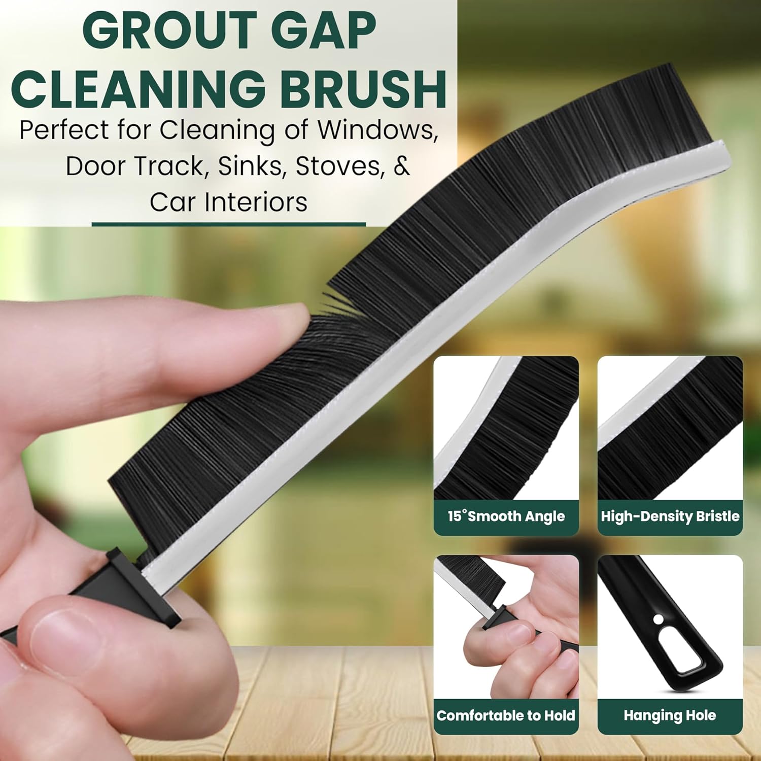 Crevice Cleaning Brush Set – 3Pcs Hard Bristle Cleaning Tools for Grout, Tile Floors, Gaps & Narrow Spaces – Small Grout Scrub Brush for Cleaning Bathroom, Shower, Window Tracks, Kitchen