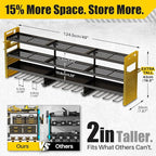 Large 49''W Power Tool Organizer Wall Mount | 620lbs Garage Storage Rack with 12 Cordless Drill Holder | 4-Tier Heavy Duty Utility Shelf for Battery Workshop Organization