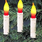 Abeja 12 Pack Flame Lights Bulb, Red &Yellow Flame Shaped Bulb for Candle Lamps, Outdoor C18 String Light, C7/E12 Candelabra Base Night Light Bulbs, 7 Watt, 120 Volt- Red/Yellow