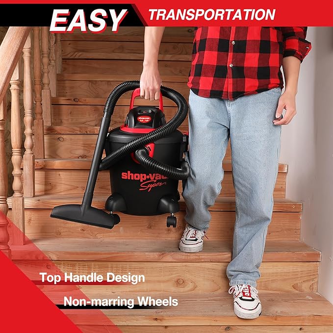 Shop-Vac 2035089 Wet/Dry Vacuum Cleaner, 5 Gallon, 3.0 Peak HP, 1.25 Inch Diameter x 7 Foot Hose, 7 Foot Cord, Ideal for Jobsite, Garage & Workshop