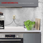 ENERLITES Elite Series Decorator Receptacle Outlet Child Safe Tamper-Resistant, Gloss Finish, Self-Grounding, Residential Grade, 15A 125V, 61501-TR-GDWBP, Brushed Gold