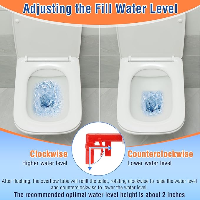 Saillong 12 Pack Toilet Fill Valve Replacement, Height Adjustable Universal Toilet Tank Flusher Replacement Kit, Leak-Proof Easy Install Fill Valve Repair Kit