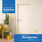 LIDER Matte Finish Double Decorator Switch Cover, Screwless Wall Plate, Mid-Size 2-Gang 4.88" x 4.92", Unbreakable Polycarbonate Thermoplastic, UL Listed, LSWP-32M-BGD5P, Brushed Gold, 5 Pack