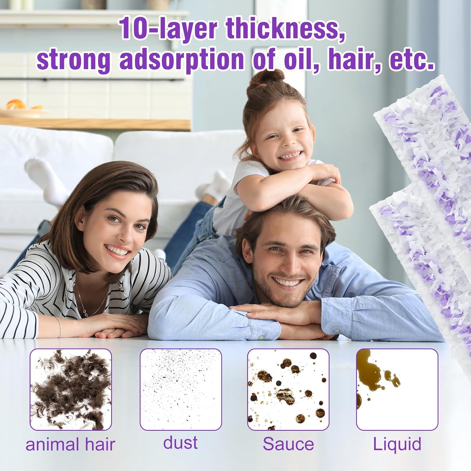 60 Pack Disposable Power Mop Refills Pads Compatible with Swiffer Power Mop,Spray Wet Pads Refill,Disposable Spray Mopping Pads Refills for Multi-Surface Floor Cleaning