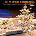 RESTMO Outdoor IP44 Waterproof Electrical Box, Weatherproof Extension Cord Cover, Safety Seal Enclosure to Protect Power Connections, Holiday Light Decorations, Power Tools, Fountains, Gray