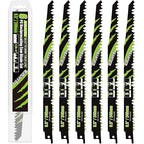 9.5-Inch Wood Pruning Reciprocating Saw Blade Set with Storage Box, 6-Piece Pruner Saw Blades with 5 TPI CR-V Steel for Tree Trimming Wood Cutting