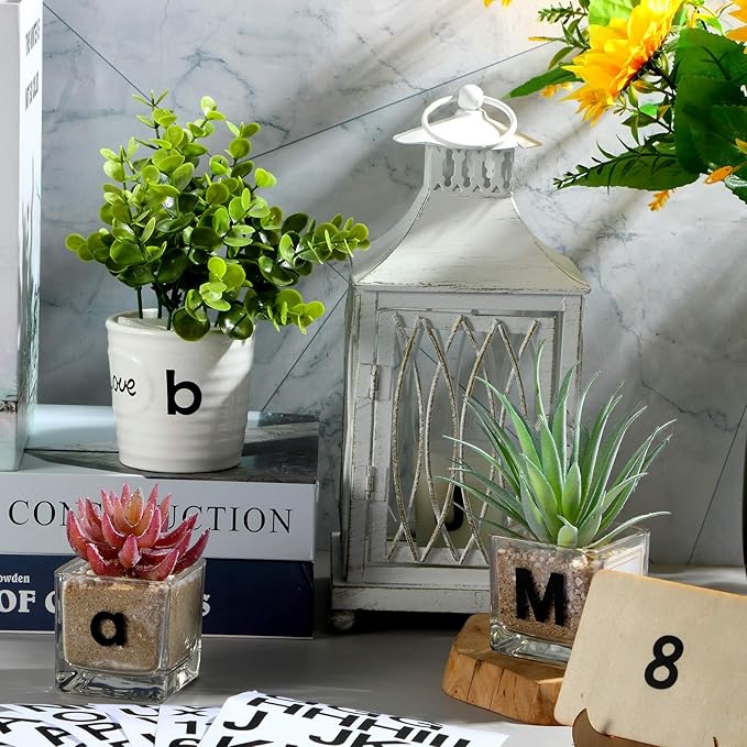 Outus 8 Sheets Vinyl Letter Stickers Self Adhesive Mailbox Numbers Alphabet Stickers Stick on Letters for Christmas Stockings Scrapbook Bulletin Board School Business(1 Inch,Black)