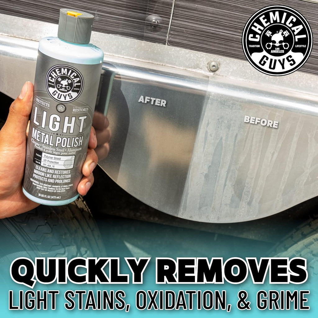 Chemical Guys SPI_404_16 Light Metal Polish (Works on Chrome, Stainless Steel, Aluminum & More), 16 fl oz