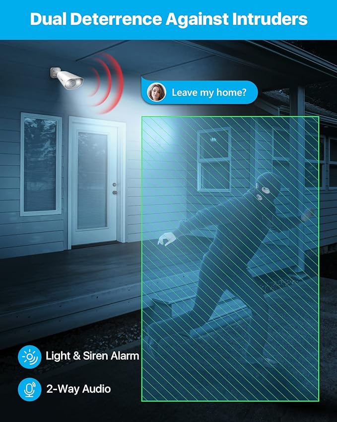 ZOSI 4K 8CH Spotlight PoE Security Camera System with 2TB HDD,4pcs 5MP Outdoor PoE IP Cameras,Smart Human Detection,2 Way Audio,Color Night Vision,8 Ports 16CH 8MP NVR for Home 24/7 Recording