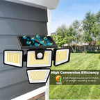 AmeriTop Solar Lights Outdoor, 2 Pack LED High Brightness Cordless Solar Motion Sensor Lights; 4 Adjustable Heads, 320° Wide Angle Illumination, IP65 Waterproof, Security LED Wall Light(Daylight)