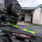 VULCAN Complete Axle Strap Tie Down Kit with Snap Hook Ratchet Straps - High-Viz - Includes (4) 22 and (4) 36 Inch Axle Tie Downs, and (4) 8' Snap Hook Straps