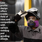 3M Respirator, Secure Click Half Face Reusable Respirator with Speaking Diaphragm and Push Button Seal Check, HF-802SD, Sweeping, Sanding, Grinding, Sawing, Dust, Medium