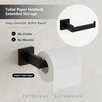 6-Piece Matte Black Bathroom Hardware Accessories Set - 24 Inch Towel Bar Set, SUS304 Stainless Steel Towel Holder Set, Hand Towel Holder, Heavy Duty Wall Mounted Modern Hand Towel Bar for Bathroom