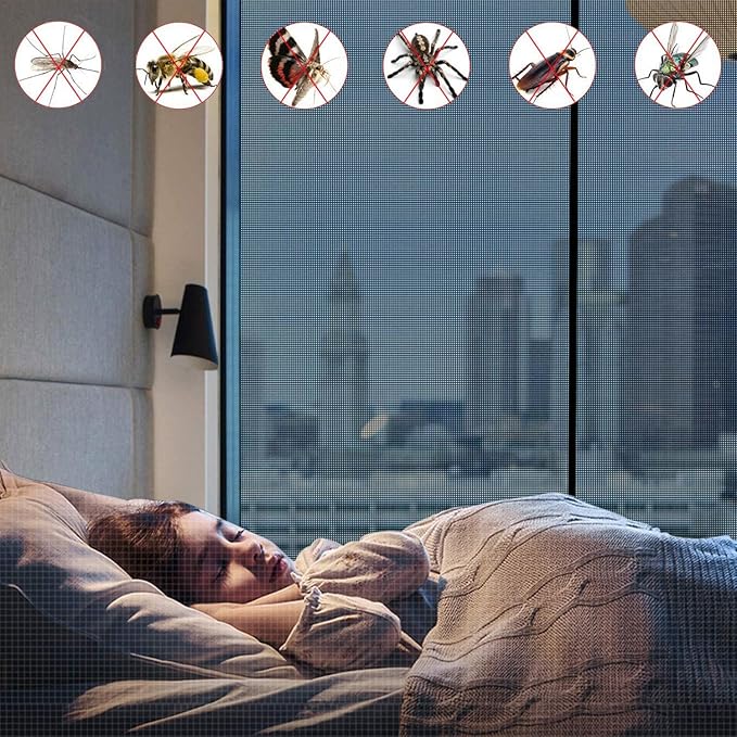 Fiberglass Window Screen Roll 48in x 100ft DIY Custom Screens Replacement Mesh for Windows Doors Patio Screens Premium Pet Proof Screen Porch Screen for Outdoor Kitchens Tree Houses Pool Houses