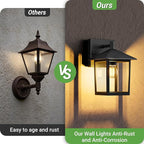 zemty Outdoor Wall Light Fixtures, Matte Black Exterior Front Porch Light with E26 Socket, Waterproof Exterior Wall Sconce Lighting Lamp for House, Doorway, Garage,2Pack(Bulb Not Include)