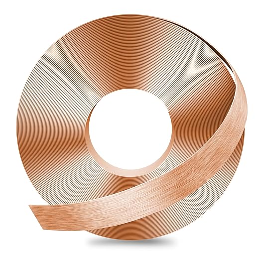GSCIT Club Rose Gold Edge Banding, 3/4 Inch x 50ft Aluminum Brushed Edge Banding PVC Edge Trim for Cabinet Repair Furniture