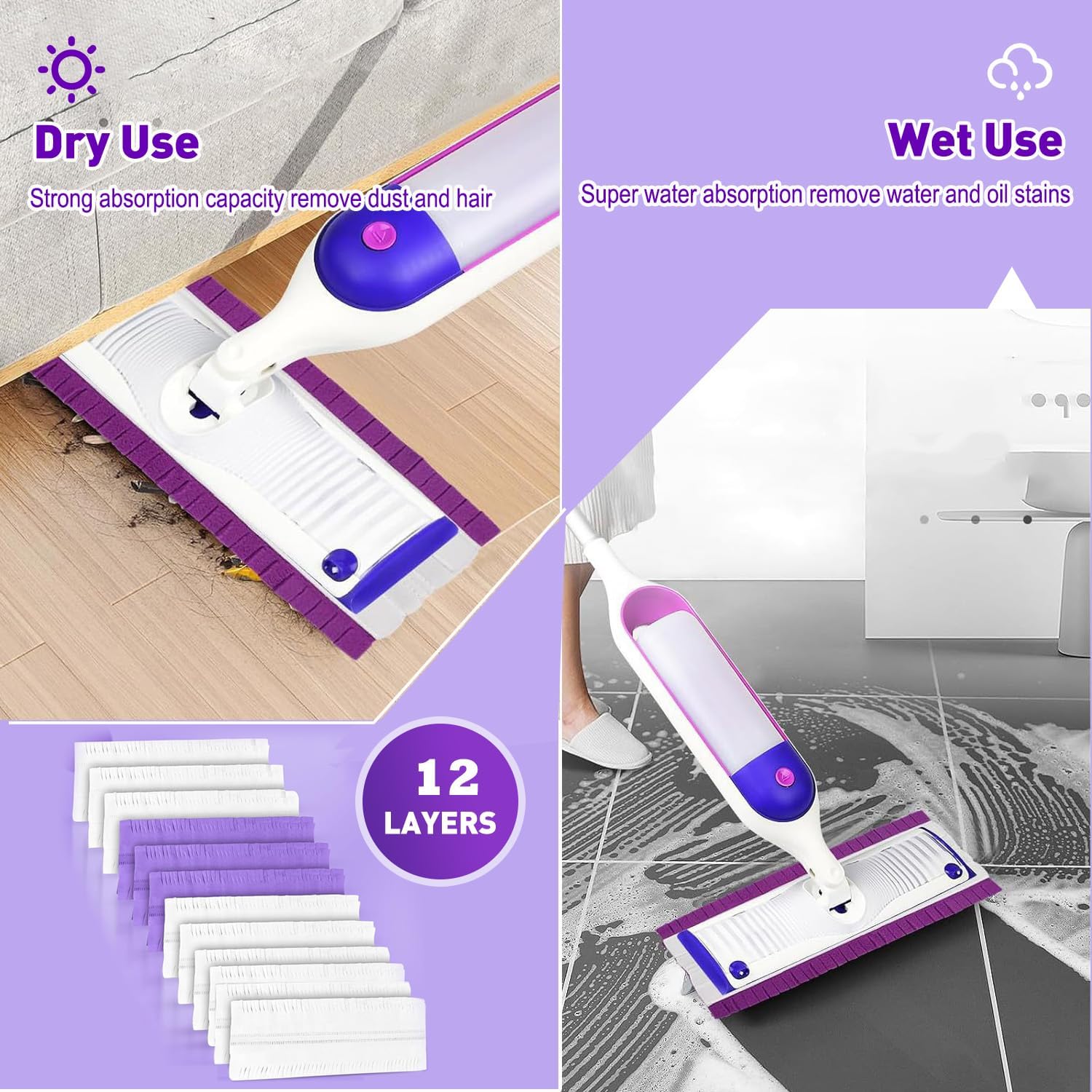 25 Count Power Mop Refills Compatible with Swiffer Power Mop refills, Disposable Multi-Surface Power Mop Pads for Swiffer Power Mop Pads, Cleaning Supplies for Swiffer Power Mop Refill Pads, Unscented
