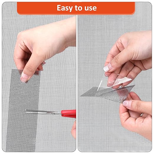 Black Screen Repair Tape, 4" X 180" (15FT) Window Screen Door Repair Kit, Strong Adhesive Fiberglass Patch Tape Mesh