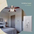 TOPGREENER Kalide Combo Dimmer Switch with 3-Speed Fan Control, Light and Fan Combination Switch, Single Pole, 2.5A, 200W LED/CFL, Neutral Wire Not Required, TGDSFS3-SV, Silver