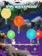 Abeja 25 Pack G40 Multicolor Ceramic Enamel Bulbs, G40 Globe Christmas Replacement Bulbs for Outdoor Patio String Lights, Shatterproof Round Christmas Light Bulbs, E12/C7 Candelabra Base, 5 Watt