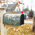 Winter Watercolor Tree Mailbox Covers Magnetic Christmas Green Pine Tree Forest Mail Box Post Letter Box Cover Standard Size 25.5x21 Inch for Xmas Holiday Outdoor Garden Yard Decor