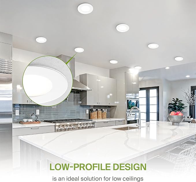 ASD 48 Pack 3 Inch LED Recessed Light 6W, 5 CCT 2700K-5000K CRI90+, IC Rated Ultra Thin Dimmable Ceiling Lights with J Box, Canless Wafer Downlight, Round Slim Panel Lighting, UL Energy Star, White