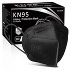 Hotodeal KN95 Face Mask 60 PCs, Black KN95 Mask, 5 Layers Cup Dust Mask, for Men, Women, Healthcare Worker, Essential Workers