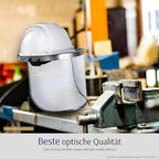 Blue Eagle Aluminum Face Shield Adapter for Cap-style Hard Hat | Visor Bracket | Silver Color | with 1 Free High Impact Replacement Visor